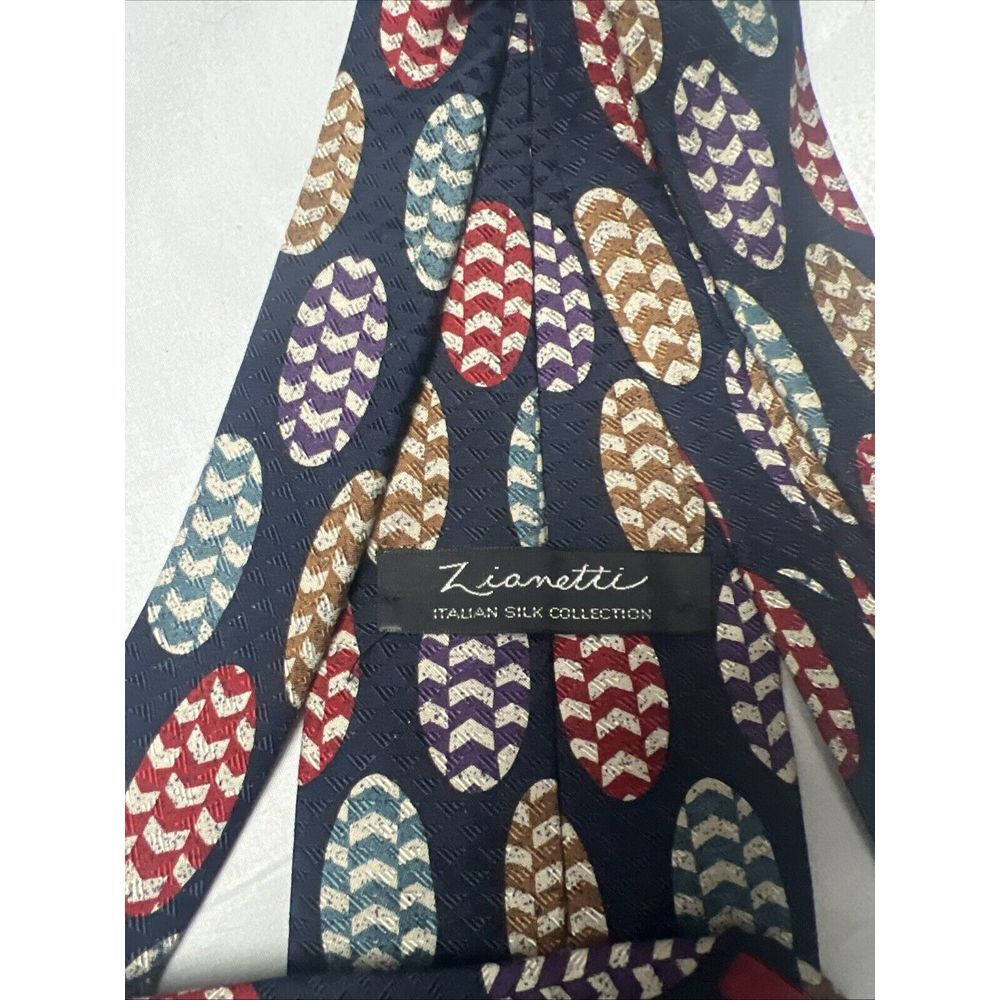 Zianetti Men's 100% Italian Silk Classic Necktie Tie Multicolor Easter Eggs Oval